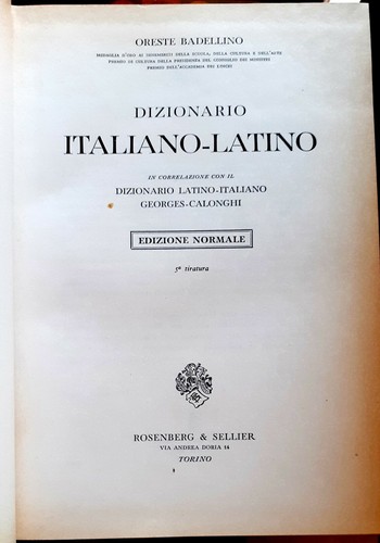 Dizionario italiano latino - italiano-latino, in